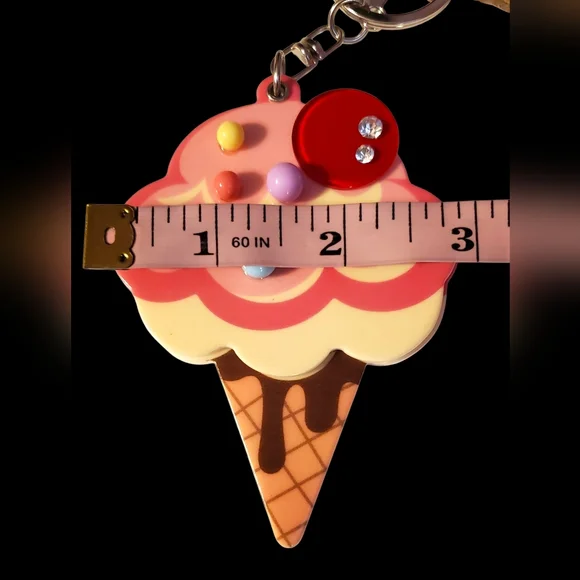 Novelty Bag Charm - Ice Cream Keychain with Mirror - Picture 5 of 6